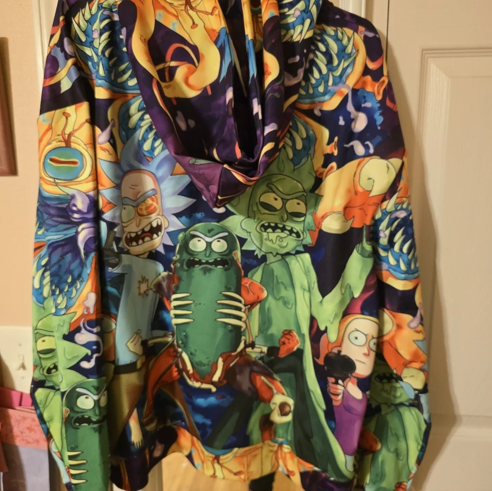 EUC Rick and Morty Pickle Rick 90% Polyester Hoodie XXL - Picture 3 of 4